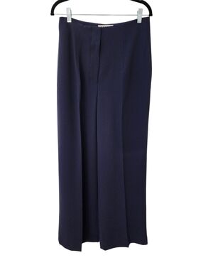Boden Navy Blue Wide Leg Trousers High Rise Tailored Career Pants US 8R